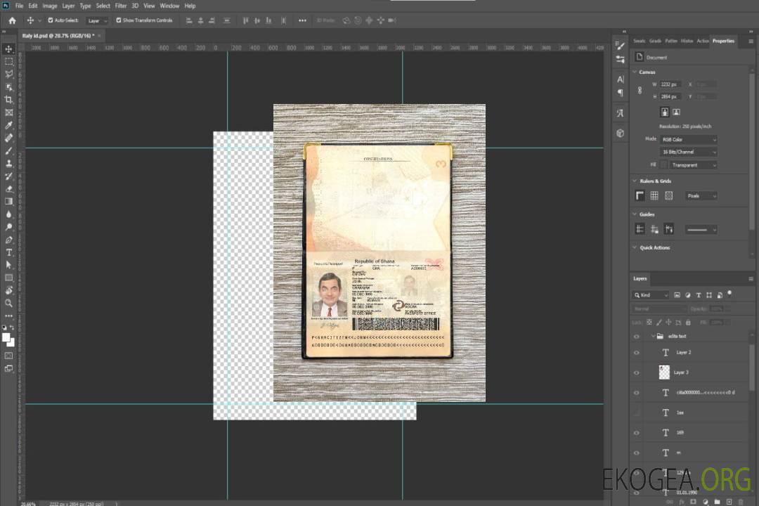 Photo d'identité du Ghana template Photo d'identité du Ghana template